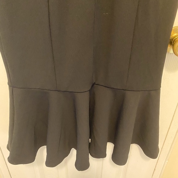 NEW YORK & COMPANY MIDI BLACK DRESS With Flowers on left shoulder size small NWT - Picture 13 of 14